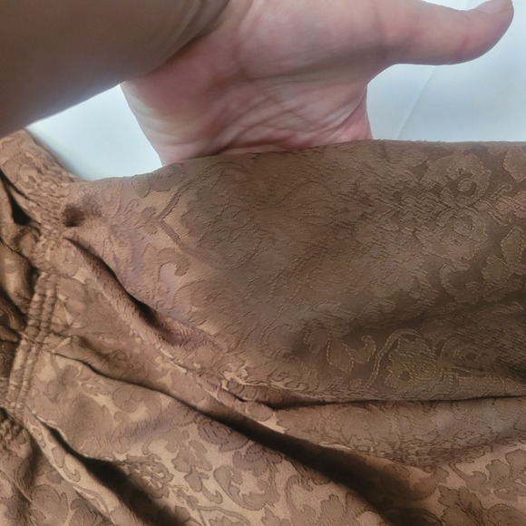 Mustard Seed Brown Jacquard Strapless Smocked Waist A-Line Dress Size M - Picture 5 of 9